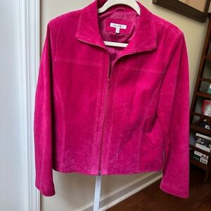 Vibrant Pink Suede Blazer